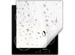 Darhaus Piastra Di Copertura Per Stufa 60X52 Cm Tappetino Antiscivolo Roll-Up, Bianco - Gocce
