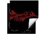 Darhaus Piastra Di Copertura Per Stufa 50X52 Cm Tappetino Antiscivolo Roll-Up, Nero - Rosso