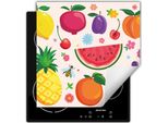 Darhaus Piastra Di Copertura Per Fornelli 60X52 Cm Tappetino Antiscivolo Roll-Up, Colorato - Frutta