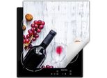 Darhaus Piastra Di Copertura Per Stufa 60X52 Cm Tappetino Antiscivolo Roll-Up, Vino - Bianco - Legno