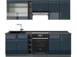 Vicco Cucina Componibile Fame-Line, 235 Cm , Pt Antracite, Blu Scuro Lucido/Antracite