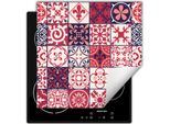 Darhaus Piastra Di Copertura Per Stufa 60X52 Cm Tappetino Antiscivolo Roll-Up, Rosso - Mosaico