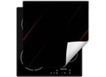 Darhaus Piastra Di Copertura Per Stufa 50X52 Cm Tappetino Antiscivolo Roll-Up, Nero - Rosso