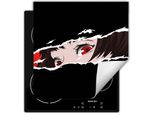 Darhaus Piastra Di Copertura Per Stufe 60X52 Cm Tappetino Antiscivolo Roll-Up, Nero - Anime