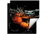 Darhaus Piastra Di Copertura Per Stufa 50X52 Cm Tappetino Antiscivolo Roll-Up, Nero - Acqua - Arancione