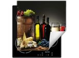 Darhaus Piastra Di Copertura Per Stufa 60X52 Cm Tappetino Antiscivolo Roll-Up, Legno - Vino