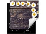 Darhaus Piastra Di Copertura Per Stufa 50X52 Cm Tappetino Antiscivolo Roll-Up, Legno - Fiori