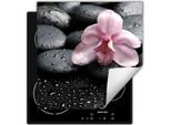 Darhaus Piastra Di Copertura Per Stufa 60X52 Cm Tappetino Antiscivolo Roll-Up, Nero - Goccia - Fiore