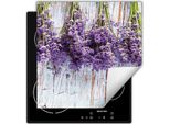Darhaus Piastra Di Copertura Per Stufa 50X52 Cm Tappetino Antiscivolo Roll-Up, Legno - Lavanda