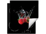 Darhaus Piastra Di Copertura Per Fornelli 50X52 Cm Tappetino Antiscivolo Roll-Up, Nero - Fragole