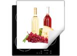 Darhaus Piastra Di Copertura Per Fornelli 50X52 Cm Tappetino Antiscivolo Roll-Up, Vino - Bianco