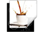 Darhaus Piastra Di Copertura Per Fornelli 60X52 Cm Tappetino Antiscivolo Roll-Up, Bianco - Latte - Caffè