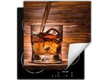Darhaus Piastra Di Copertura Per Stufa 60X52 Cm Tappetino Antiscivolo Roll-Up, Whisky - Legno