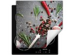 Darhaus Piastra Di Copertura Per Fornelli 60X52 Cm Tappetino Antiscivolo Roll-Up, Spezie - Peperoncino