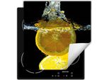 Darhaus Piastra Di Copertura Per Fornelli 50X52 Cm Tappetino Antiscivolo Roll-Up, Nero - Acqua - Limone