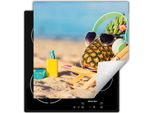 Darhaus Piastra Di Copertura Per Fornelli 50X52 Cm Tappetino Antiscivolo Roll-Up, Spiaggia - Ananas