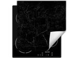 Darhaus Piastra Di Copertura Per Stufa 50X52 Cm Tappetino Antiscivolo Roll-Up, Nero - Marmo