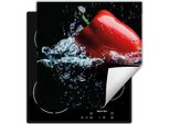Darhaus Piastra Di Copertura Per Fornelli 50X52 Cm Tappetino Antiscivolo Roll-Up, Nero - Acqua - Paprika