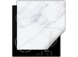 Darhaus Piastra Di Copertura Per Fornelli 50X52 Cm Tappetino Antiscivolo Roll-Up, Bianco - Marmo
