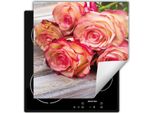Darhaus Piastra Di Copertura Per Stufe 60X52 Cm Tappetino Antiscivolo Roll-Up, Rose - Legno