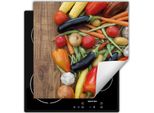 Darhaus Piastra Di Copertura Per Stufa 60X52 Cm Tappetino Antiscivolo Roll-Up, Verdure - Legno