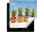 Darhaus Piastra Di Copertura Per Fornelli 60X52 Cm Tappetino Antiscivolo Roll-Up, Spiaggia - Ananas