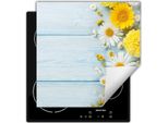 Darhaus Piastra Di Copertura Per Stufa 50X52 Cm Tappetino Antiscivolo Roll-Up, Fiori - Legno