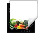 Darhaus Piastra Di Copertura Per Fornelli 50X52 Cm Tappetino Antiscivolo Roll-Up, Bianco - Verdure