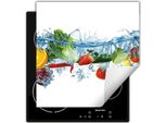 Darhaus Piastra Di Copertura Per Fornelli 60X52 Cm Tappetino Antiscivolo Roll-Up, Frutta - Verdura