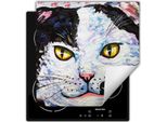 Darhaus Piastra Di Copertura Per Stufe 60X52 Cm Tappetino Antiscivolo Roll-Up, Colorato - Gatto