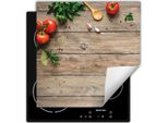 Darhaus Piastra Di Copertura Per Stufa 60X52 Cm Tappetino Antiscivolo Roll-Up, Pomodoro - Legno