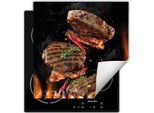 Darhaus Piastra Di Copertura Per Fornelli 50X52 Cm Tappetino Antiscivolo Roll-Up, Nero - Bistecca