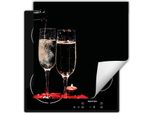 Darhaus Piastra Di Copertura Per Fornelli 60X52 Cm Tappetino Antiscivolo Roll-Up, Nero - Rosso - Vino