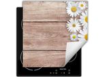 Darhaus Piastra Di Copertura Per Stufa 60X52 Cm Tappetino Antiscivolo Roll-Up, Legno - Fiore