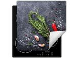 Darhaus Piastra Di Copertura Per Fornelli 50X52 Cm Tappetino Antiscivolo Roll-Up, Ardesia - Peperoncino - Spezie