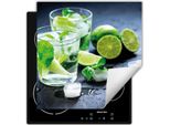 Darhaus Piastra Di Copertura Per Stufa 50X52 Cm Tappetino Antiscivolo Roll-Up, Lime - Acqua