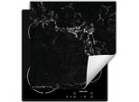 Darhaus Piastra Di Copertura Per Stufa 50X52 Cm Tappetino Antiscivolo Roll-Up, Marmo - Nero