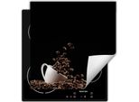 Darhaus Piastra Di Copertura Per Fornelli 60X52 Cm Tappetino Antiscivolo Roll-Up, Nero - Caffè