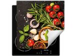 Darhaus Piastra Di Copertura Per Fornelli 60X52 Cm Tappetino Antiscivolo Roll-Up, Spezie - Pomodoro