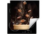 Darhaus Piastra Di Copertura Per Fornelli 50X52 Cm Tappetino Antiscivolo Roll-Up, Caffè