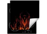 Darhaus Piastra Di Copertura Per Stufe 60X52 Cm Tappetino Antiscivolo Roll-Up, Nero - Fuoco