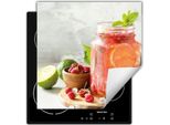 Darhaus Piastra Di Copertura Per Fornelli 60X52 Cm Tappetino Antiscivolo Roll-Up, Acqua - Frutta