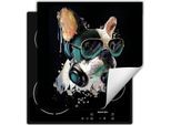 Darhaus Piastra Di Copertura Per Stufa 50X52 Cm Tappetino Antiscivolo Roll-Up, Nero - Dog