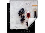 Darhaus Piastra Di Copertura Per Fornelli 60X52 Cm Tappetino Antiscivolo Roll-Up, Rosso - Vino