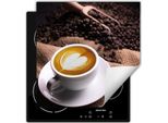 Darhaus Piastra Di Copertura Per Fornelli 60X52 Cm Tappetino Antiscivolo Roll-Up, Caffè - Cuore