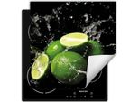 Darhaus Piastra Di Copertura Per Stufa 50X52 Cm Tappetino Antiscivolo Roll-Up, Nero - Frutta