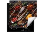 Darhaus Piastra Di Copertura Per Fornelli 60X52 Cm Tappetino Antiscivolo Roll-Up, Cucchiaio - Erbe