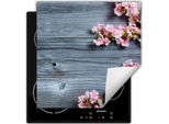 Darhaus Piastra Di Copertura Per Stufa 60X52 Cm Tappetino Antiscivolo Roll-Up, Grigio - Legno - Fiore
