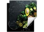Darhaus Piastra Di Copertura Per Fornelli 50X52 Cm Tappetino Antiscivolo Roll-Up, Verde - Verdure