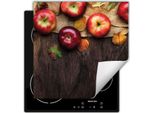 Darhaus Piastra Di Copertura Per Stufa 50X52 Cm Tappetino Antiscivolo Roll-Up, Legno - Mele